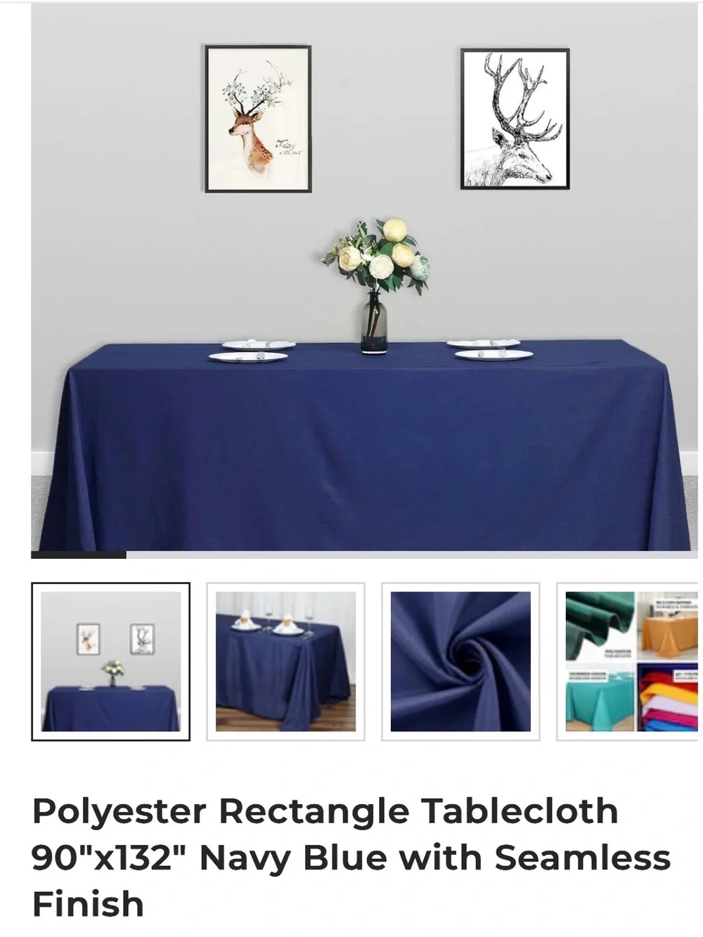 Navy Blue Polyester Tablecloth LOT (NEW w/o tags)